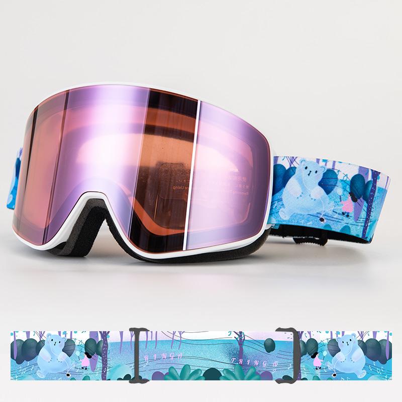 Ochelari de schi HD Mirror Straturi duble UV400 Anti-aburire Snowboard Snowboard Mască de schi Ochelari