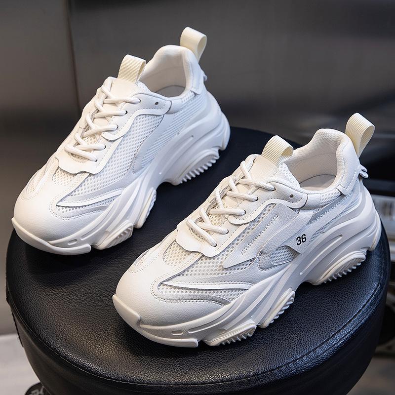 Dad Shoes Women's Spring 2025 New Running Shoes Casual Leather Women's Shoes Heightening Sports Shoes Children