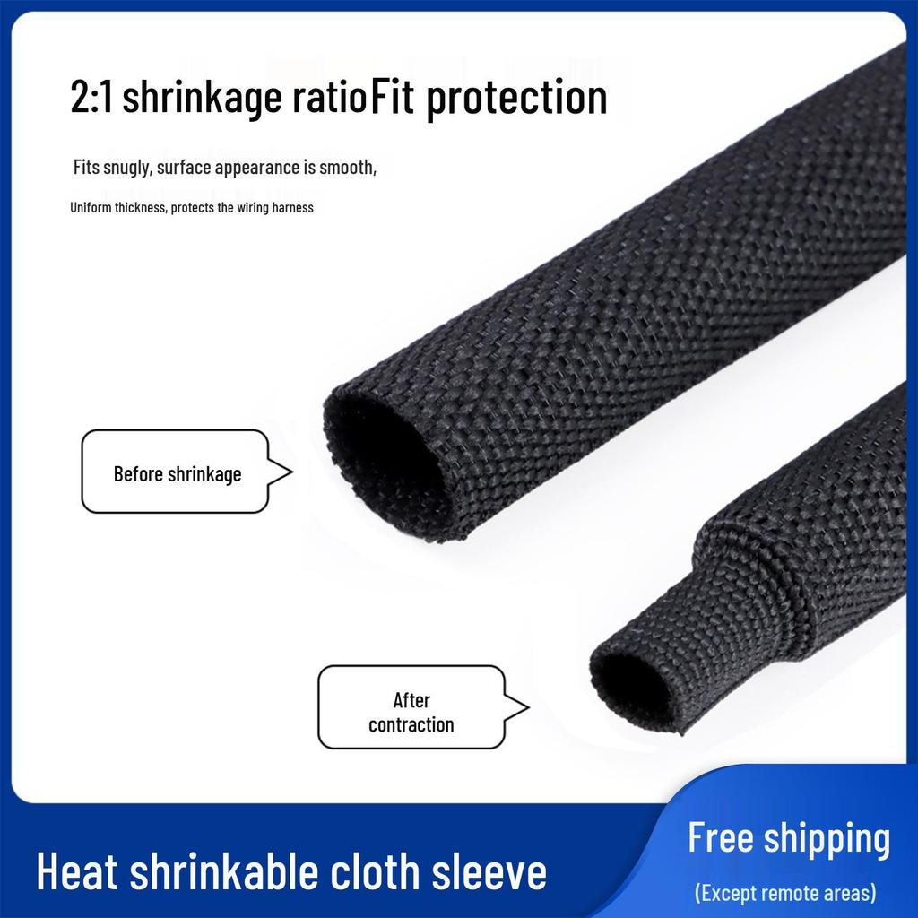 Manicotto Termoretraibile Intrecciato Resistente al Calore e Antiscivolo, 2x Restringimento, Protezione Fascio Fili