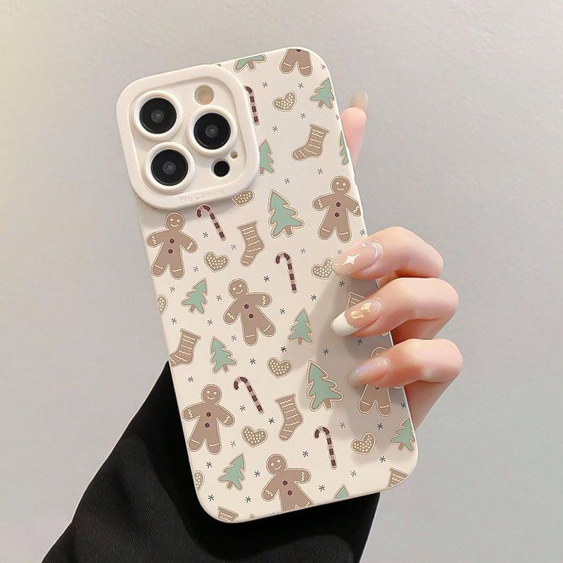 Husă cu Imprimeu Om de Turtă Dulce de Crăciun pentru iPhone 16 15 14 11 13 12 Pro Max Husă iPhone 16E 7 8 Plus SE 2022 Model de Iarnă Husă Moale de Telefon Antishock