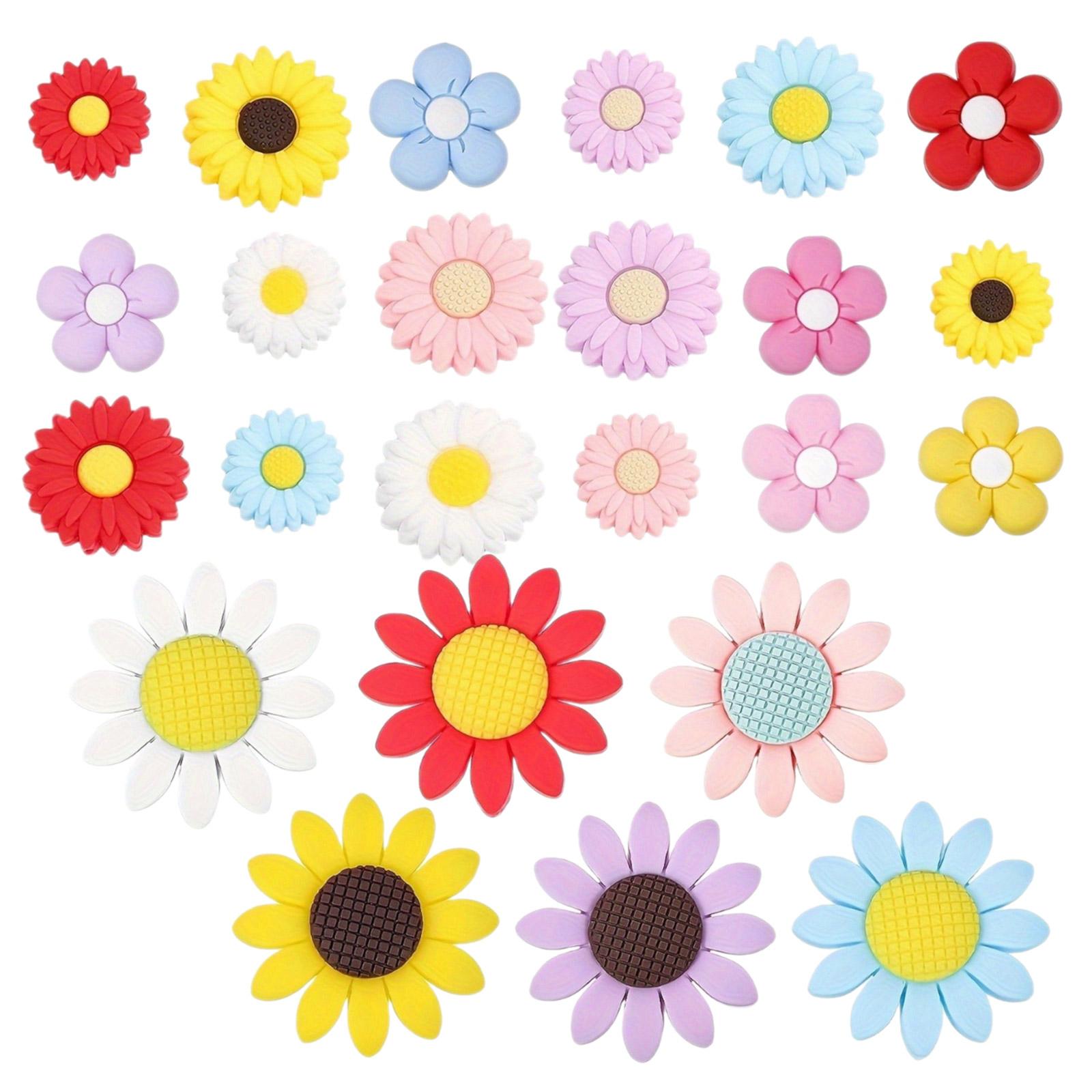 

Упаковка из 24 полых бусин, ювелирные компоненты, шикарные цветочные бусины, набор разноцветных цветочных силиконовых бусин для ювелирных изделий