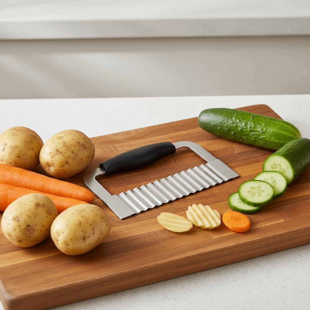 Stainless Steel Wavy Potato Cutter Rustproof Potato Chopper Wavy French Fries Cutter  Vegetable