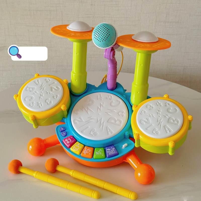 Children Electric Light Drum Set With Visual And Auditory Features For Early Education Play