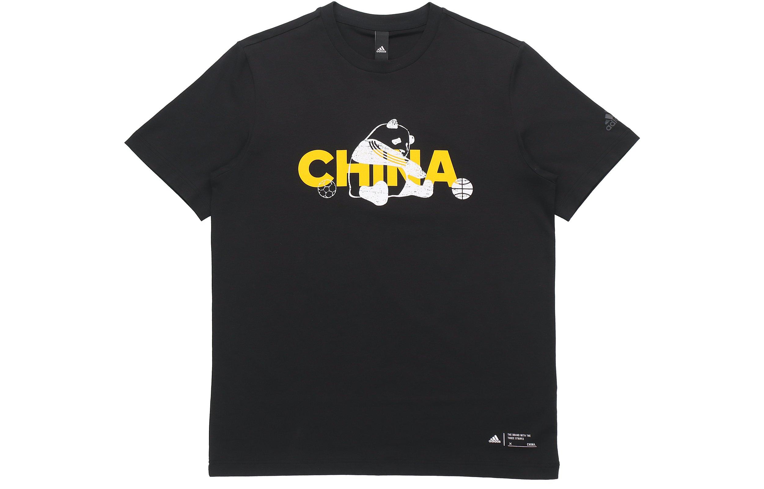 Adidas T Shirts Unisex Black Crew Neck Moderate Straight Fit GP1856 XXS