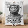 2pac Personalized Text Blanket Multi-purpose Customizable Blanket Soft Warm Cozy Throw For Livingroom Living Room Bed Picnics for All Occasions