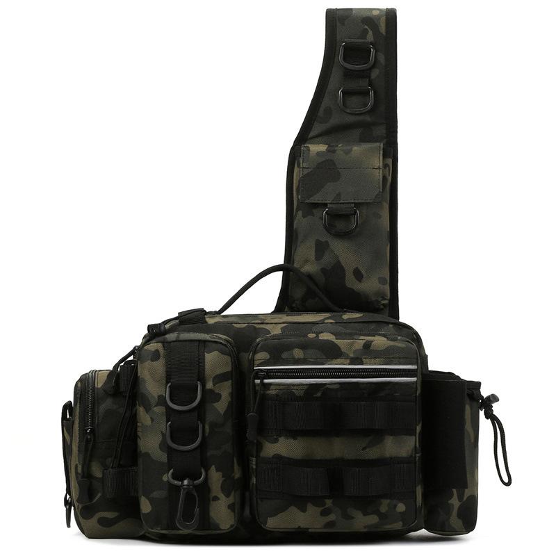 Travel Master Multifunctional Luya Chest Bag Large Fanny Bag Tactical Crossbody Fishing Fishing Bag Plug Rod Bag Outdoor Backpack