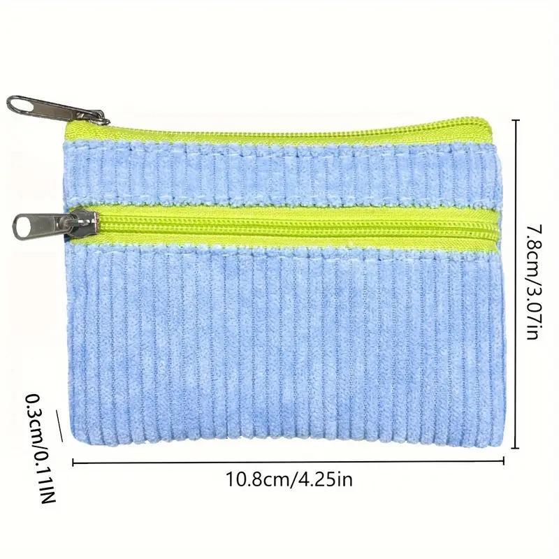 1 Pcs Corduroy Multi-Colored Small Change Bag Key Bag Portable Card Bag Small Metal Zipper Head