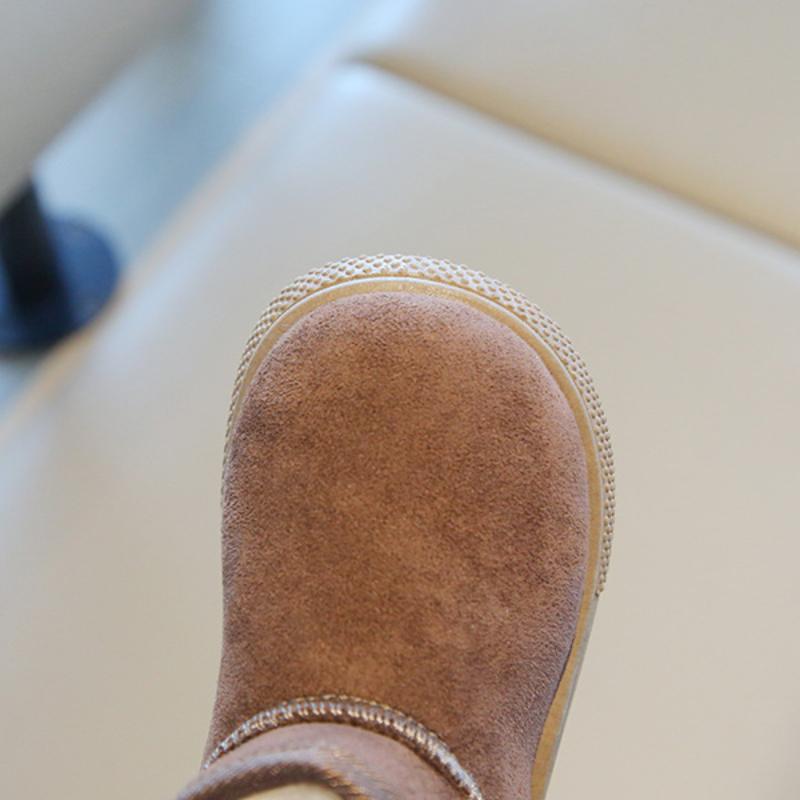 Children's snow boots, winter boys' short boots with thick fleece, girls' cotton boots, warm baby cotton shoes