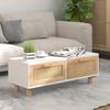 VidaXL Coffee Table White 80x40x30 Cm Engineered Wood and Solid Pine 345621