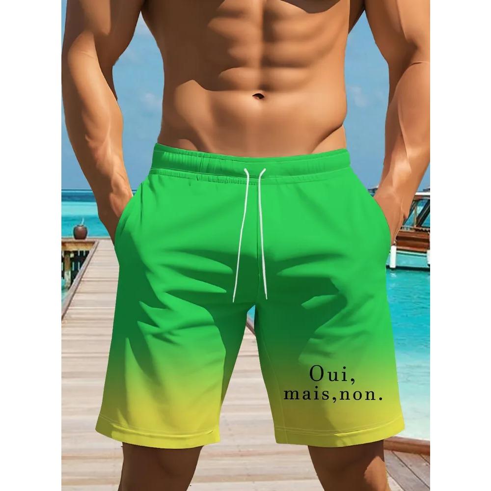 Summer Beach Shorts Men Colorful Creative Striped 3D Printed Board Shorts Casual Holiday Short Pants Loose Surf Swim Shorts