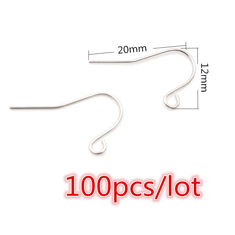 30-100pcs Stainless Steel DIY Earrings Hooks Clasp Findings Handmade Jewelry Making Accessories Earwire Accessories Steel Gold