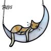 Cat Gift for Home Acrylic Hanging Pendant with Chain, Animal Ornament Window Light Translucent Wall Decor, Cute Lover Room Decoration