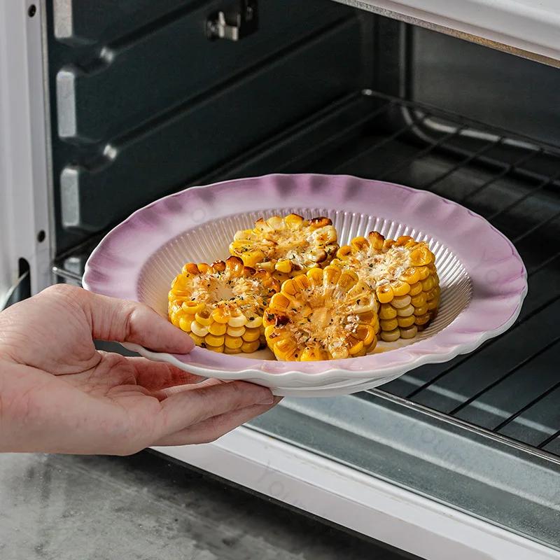 Leichter Luxus Lila Keramikteller High-End Restaurant Köstliche Gerichte Fischteller Französischer Stil Nachmittagstee Dessertteller