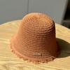 New Spring and Summer Hat Sun Hat Woven Seaside Bucket Hat Breathable Bucket
