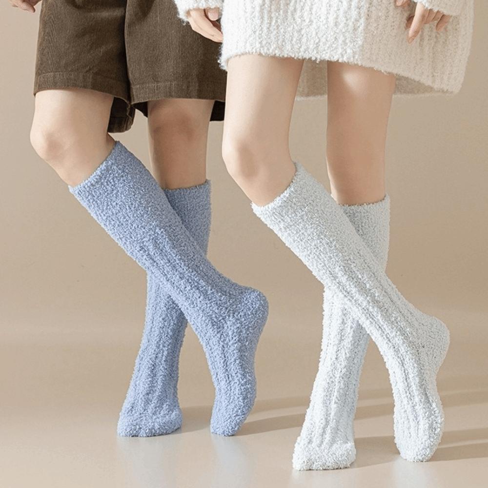 Thick Winter Sock Solid Color Women Stockings New Coral Fleece Stocking  Women