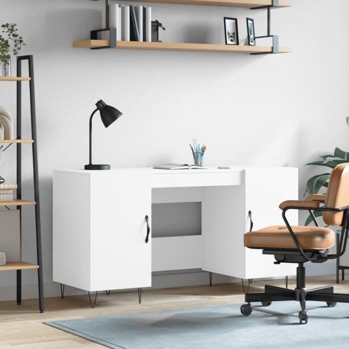 VidaXL Bureau blanc 140x50x75 cm bois d'ingénierie 829540