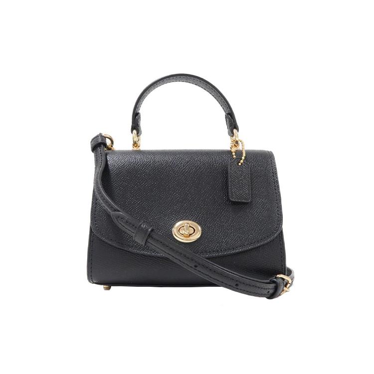 

New COACH Tilly Leather Shoulder Bag Crossbody Bag Handbags Mini Women s Black 3077-IMBLK 15.0*8.1*10.9CM