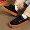 2025 Casual Retro German Trainer: Versatile Men's Black Skate Shoes