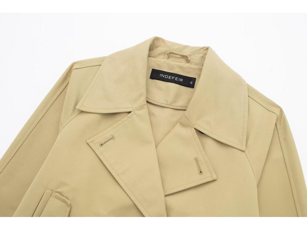 Nový jarní dámský ležérní krátký trenčkot ve streetovém stylu