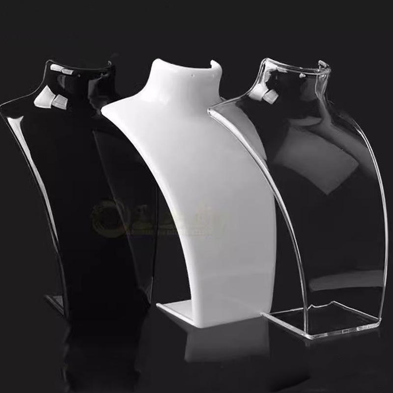 Transparenter Acryl-Porträt-Modell Schmuck-Display-Ständer Halsketten-Anhänger Ohrring-Halter Regal für dekorativen Schmuck-Organizer