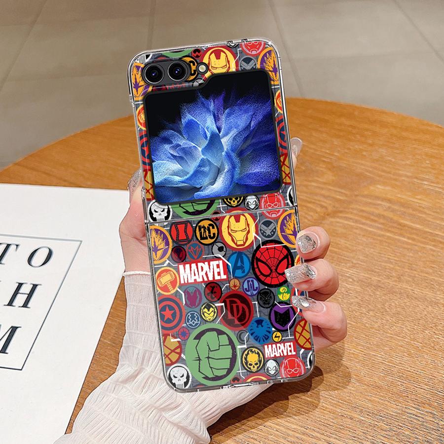 

Hard Phone Cover Case for Samsung Galaxy ZFlip7 ZFlip3 ZFlip5 Z Flip 7 6 5 4 3 ZFlip4 ZFlip6 Various Marvel Logos Galaxy Z Flip4