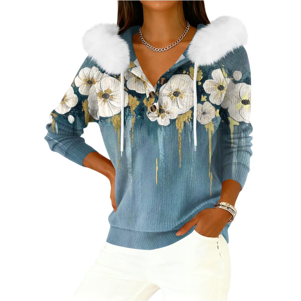 Damkappa Långärmad Med huva Varm vinterkappa Jacka