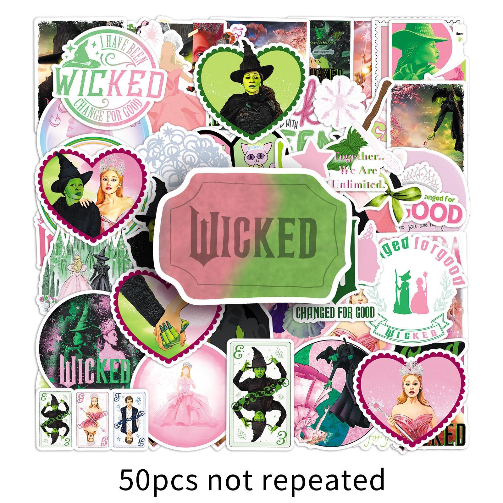 Wicked Movie Stickers: 50 Elphaba-Themed Sheets for Creative DIY Decoration & Phone Cases