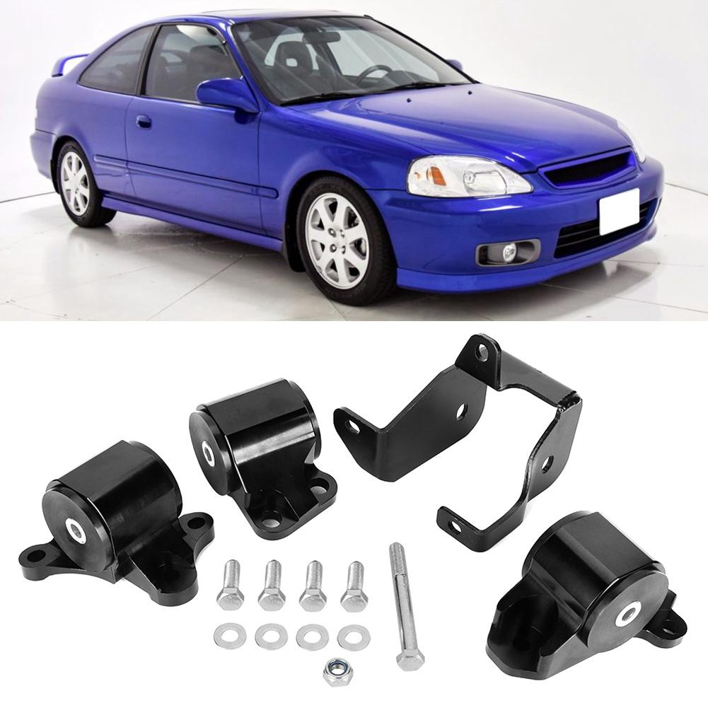 Aluminum B & D Series Engine Motor Mounts Bracket Kit Fit for Honda Civic 19962000 Black
