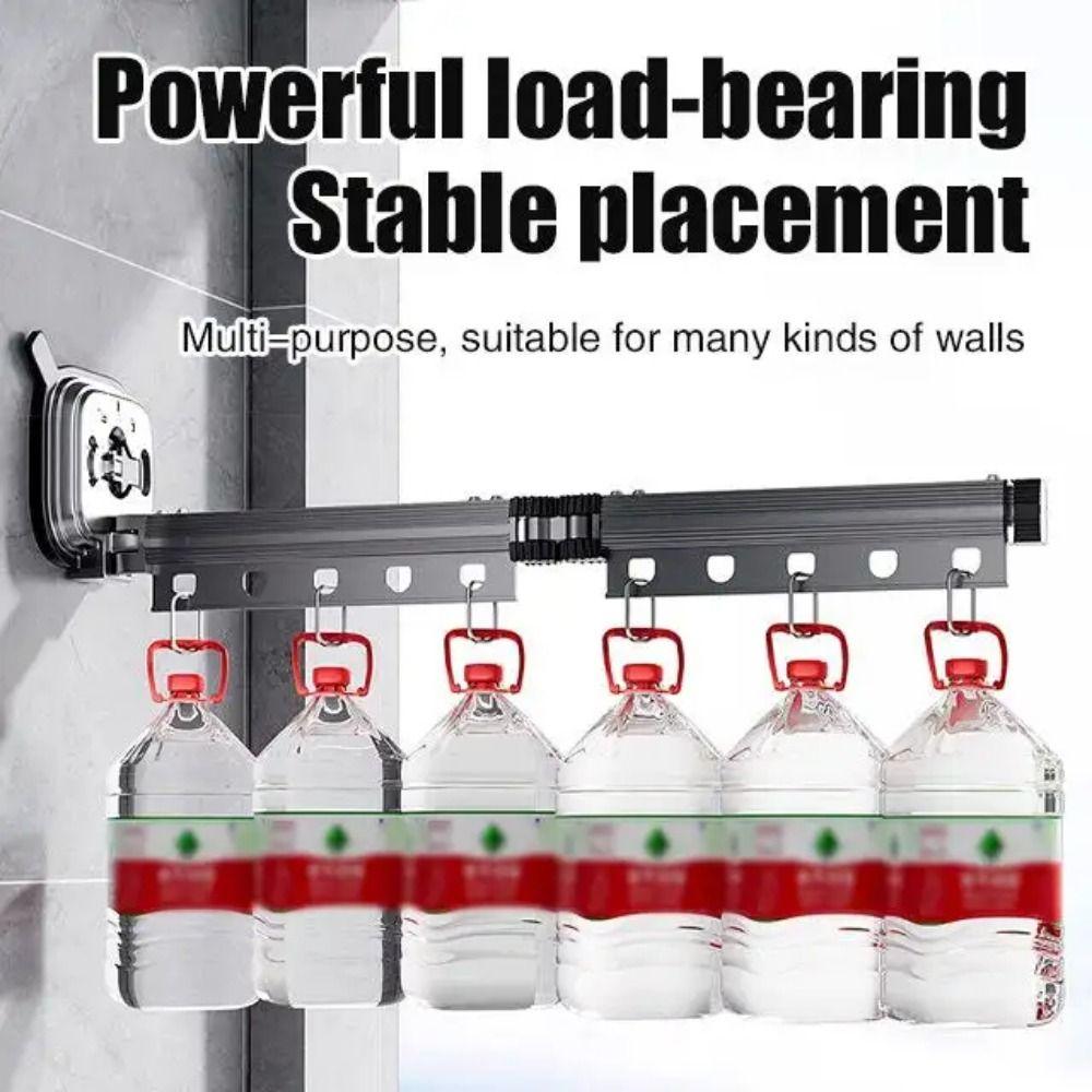 Wall Mounted Retractable Clothes Hanger Large Bearing Capacity Clothing Storage Shelf  Outdoor