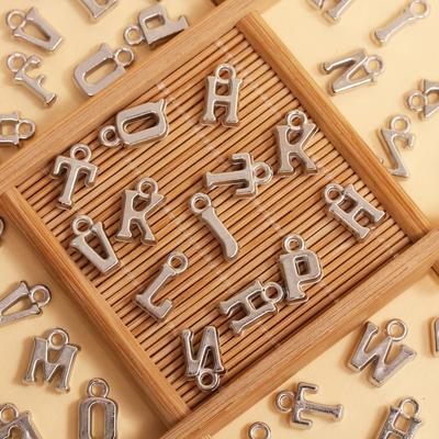 50Pcs 14-16mm*8-9mm Letter A-Z Fashion Alphabet Accessories for DIY Acrylic Jewelry Making Keychain Pendants Handwork Necklace Handmade