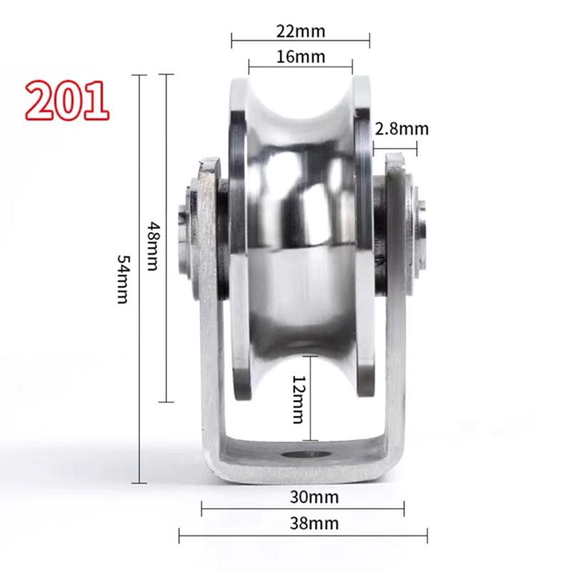 1 Piece U/V/H Shape Shower Door Pulley 201 Stainless Steel Sliding Door Roller Wheel Pulley With Bearing Furniture Accessories