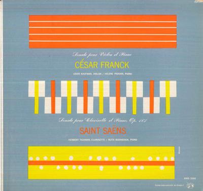 LP Record LOUIS KAUFMAN, HELENE PIGNARI / HER - Franck Sonate Pour Violon Et Piano  MMS2066 GUILDE INTERNAT 1954 France Classical Used