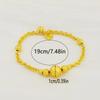 Elegant 24K Gold-Plated Copper Bead Bracelet for Women 