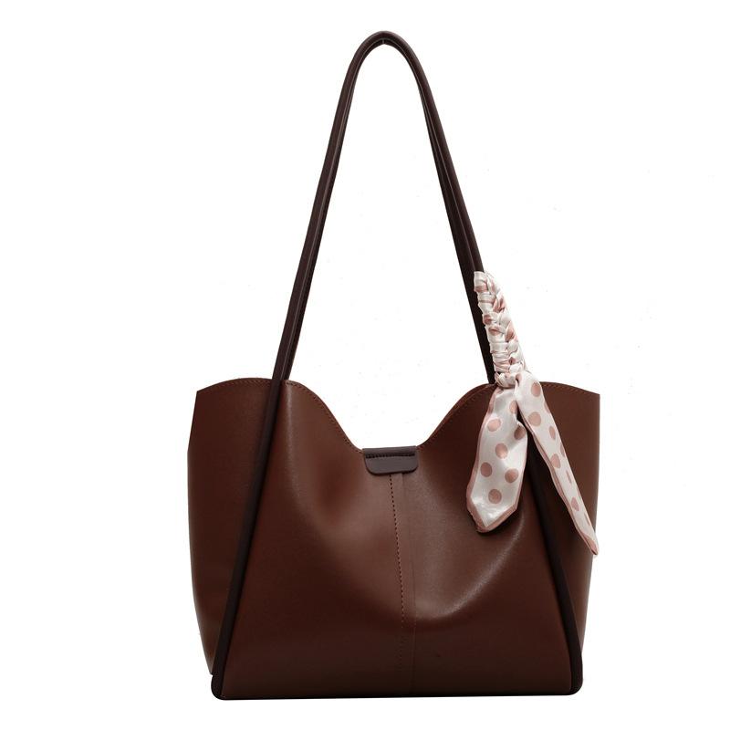 Desire bag women's bag new fashion texture casual versatile capacity contrasting color silk scarf shoulder tote bag