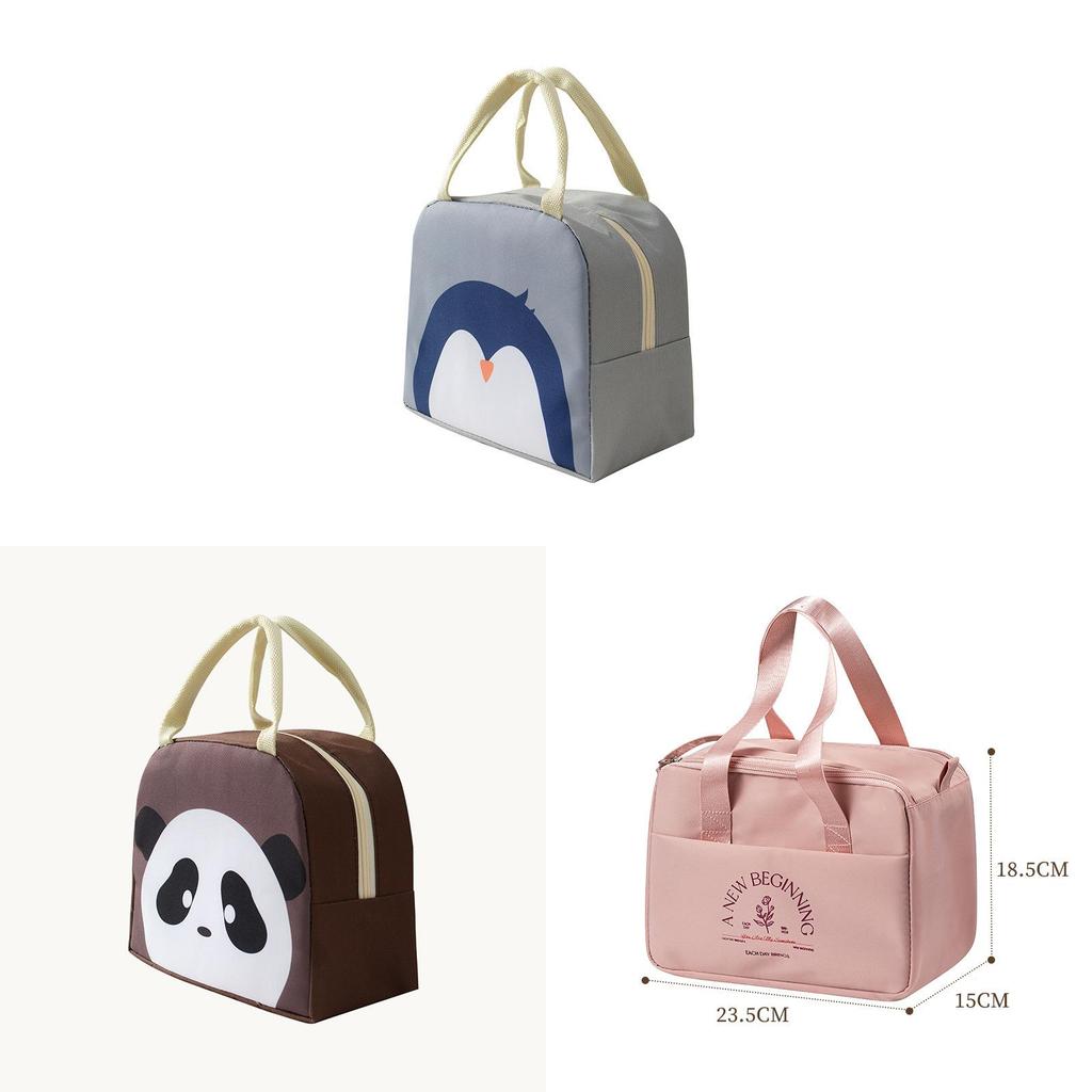 Borsa termica moderna e minimalista per il pranzo per studenti e lavoratori d'ufficio con manico impermeabile