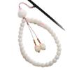 White Jade Bodhi Root Phone Chain Pendant - Anti-Lost Ancient Style Wrist Lanyard.