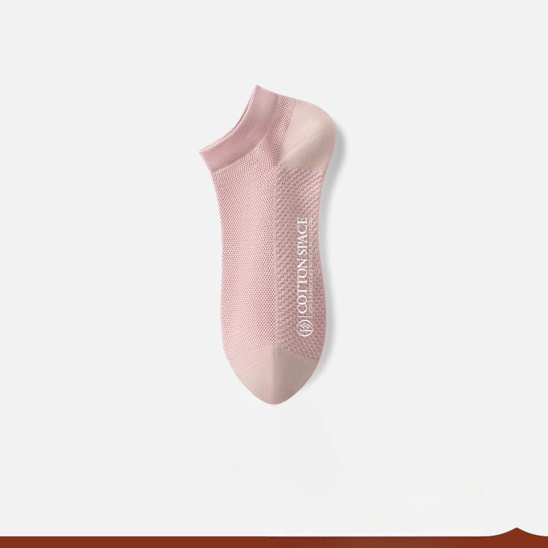 Women's Summer Thin Cotton Sweat Absorbing Mesh Student Boneless Boat Socks