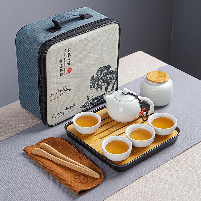 Ceramic Kung Fu Tea Set Travel Portable Simple Business Event Gifts