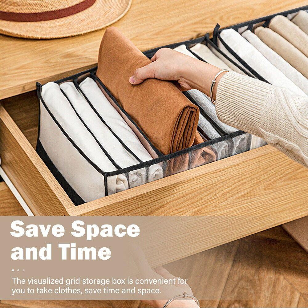 3PCS Washable Home Organization Drawer Divider Foldable Underwear Scarf Storage Pouch  Home & Living