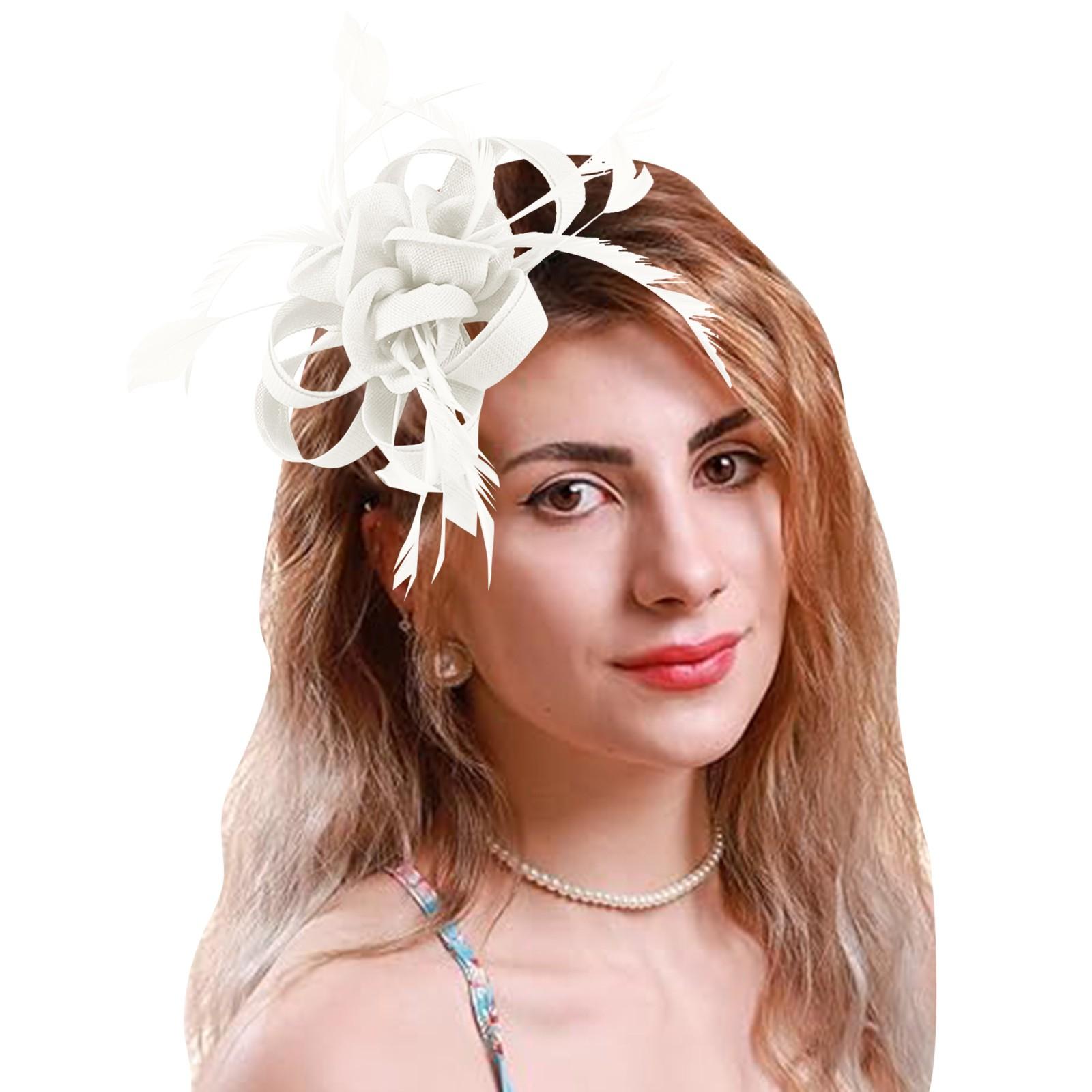 

Заколка для волос Цветы для женщин Фесинаторы для женщин Шляпки для чаепития Коктейльная Свадебная Головной убор Свадебное украшение для головы One Size