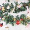 Konstgjord rottinggirlang 2,7 m PVC-simulering Juldekoration Krans Rotting med ljus för hemmet