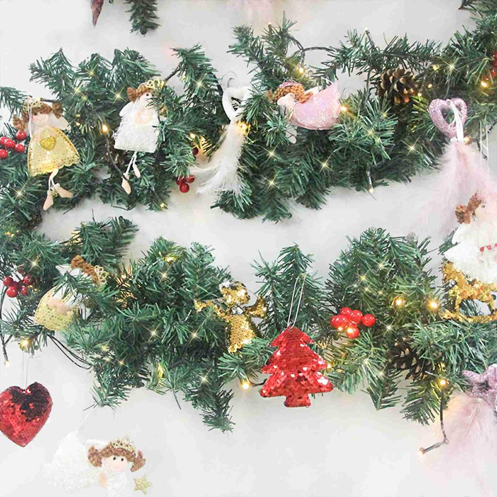 Konstgjord rottinggirlang 2,7 m PVC-simulering Juldekoration Krans Rotting med ljus för hemmet