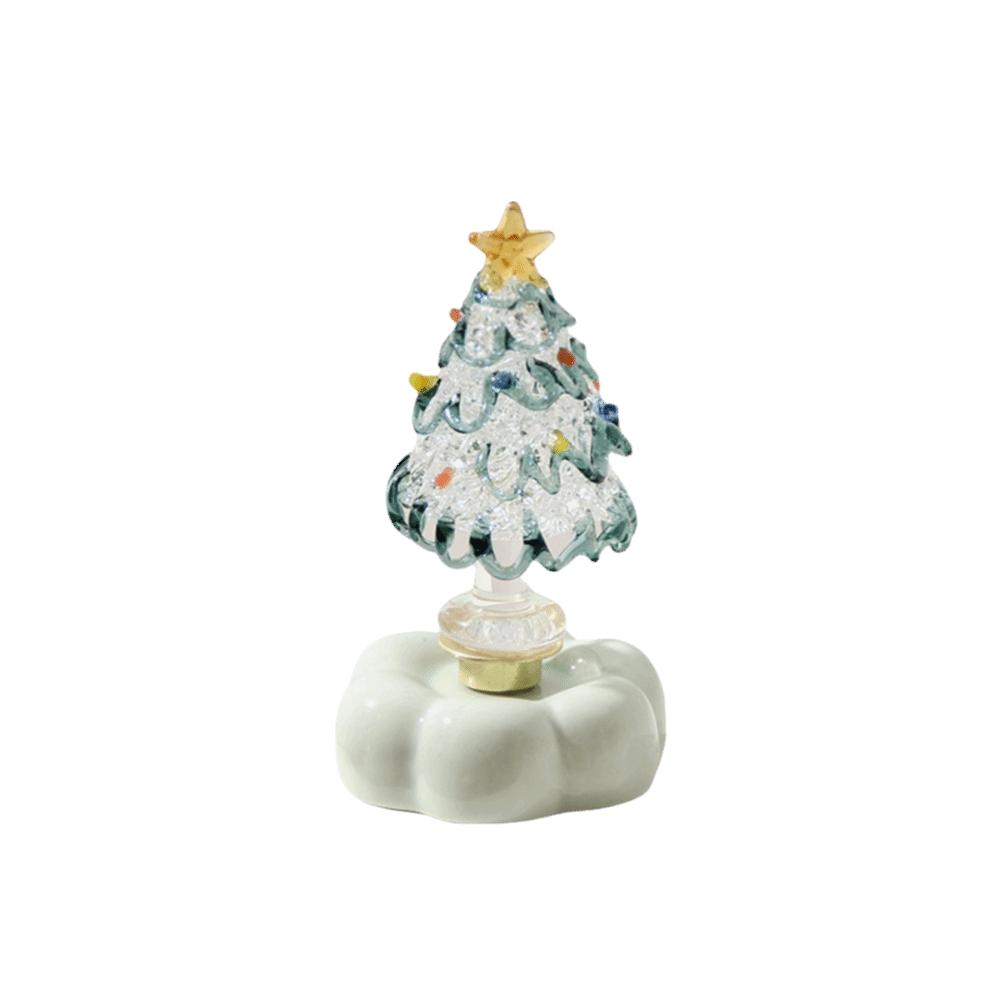 Miniature Christmas Tree Ornament Handcrafted Glass Sculpture  Living Room Decoration