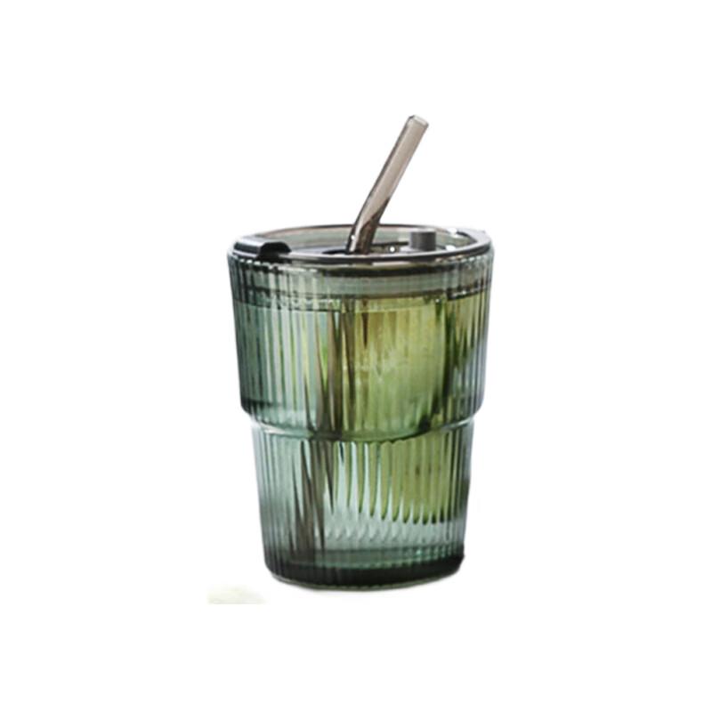 

He Yu Xi Bamboo Style Glass Tumbler with Straw 400ml