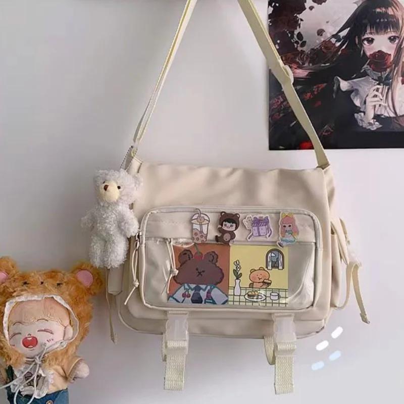 Wasserdichte Canvas Umhängetasche Damen Herren Handtaschen Schultasche Student Umhängetasche Mode Große Kapazität Umhängetasche Schulranzen