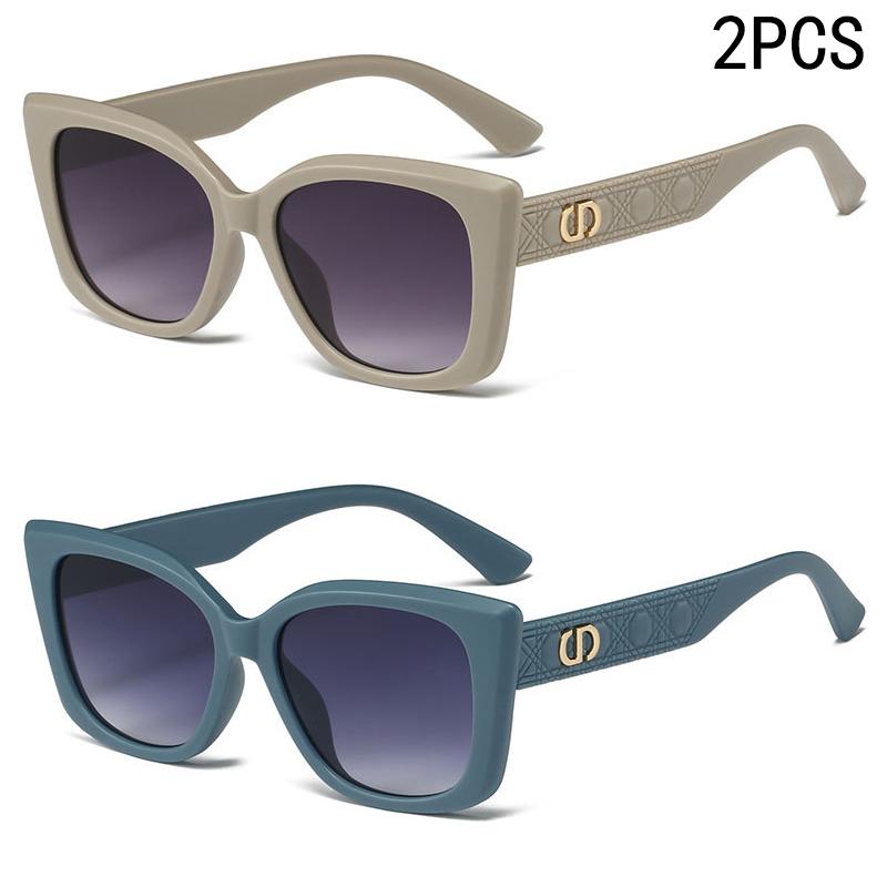 1/2/6PCS New Women Sunglasses High-end Square Driving Anti-UV Internet Celebrity Hottest 3204