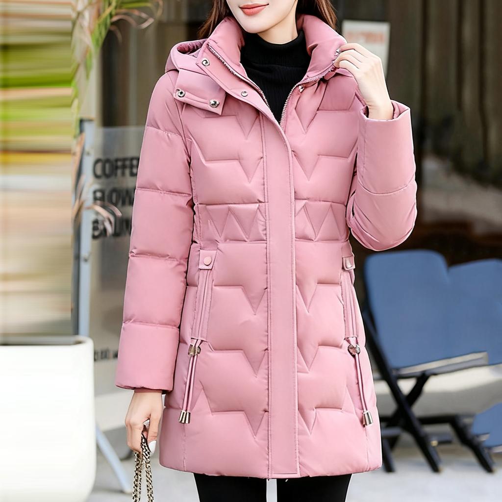 Women's Hooded Coat Ladies Winter Cotton Coat Thickened Warm Jacket