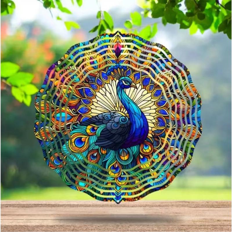 Metal Rotating Aeolian Bells Ornament Weather Resistant Iron Hanging Decoration For Patios Yard Garden Balconies Display
