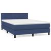 Maison Exclusive - Bed Slat Base with Mattress Blue 140x200 Cm Fabric