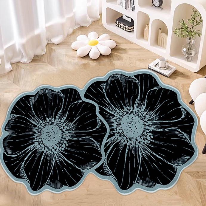 Imitation Cashmere Non-Slip Bathroom Mat - Absorbent & Dirt-Resistant Special-Shaped Floor Rug